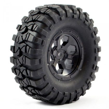 FTX Outback Pre-mounted 6hex/ Tyre (2) - Black
